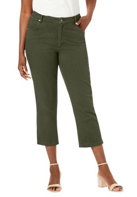 Jessica London Women's Plus Size Classic Cotton Denim Capri