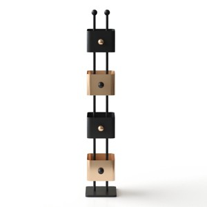 Vynxaria Box Bookshelf (Black & Red): Compact Corner Shelf, Multifunctional Bedside/Living Room Storage Rack - 1 of 4