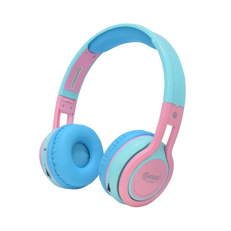 Contixo KB2600 Kids Bluetooth Wireless Headphones -Volume Safe Limit 85db -On-The-Ear Adjustable Headset (Pink), 1 of 7