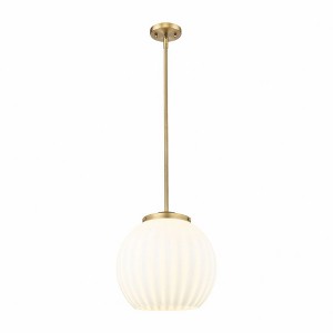 White Venetian - 1 Light Stem Hung Pendant In Modern Style-17 Inches Tall and 13.75 Inches Wide - 1 of 1