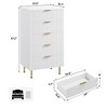 Whizmax White 5-Drawer Dresser, 48" Tall Modern Chest with Deep Storage & Wide Top, Fluted Wood Organizer for Bedroom/Living Room/Hallway - 2 of 4