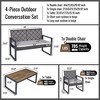 SKRAN Outdoor Table and Chair Set , Patio Furniture Set, PE Rattan and Powder-coated Frame for Patio, Balcony, Garden - 3 of 4
