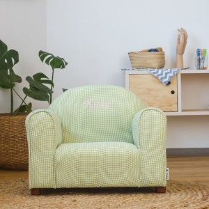 Keet Upholstered Personalized Kids Chair Checkers - 1 of 4