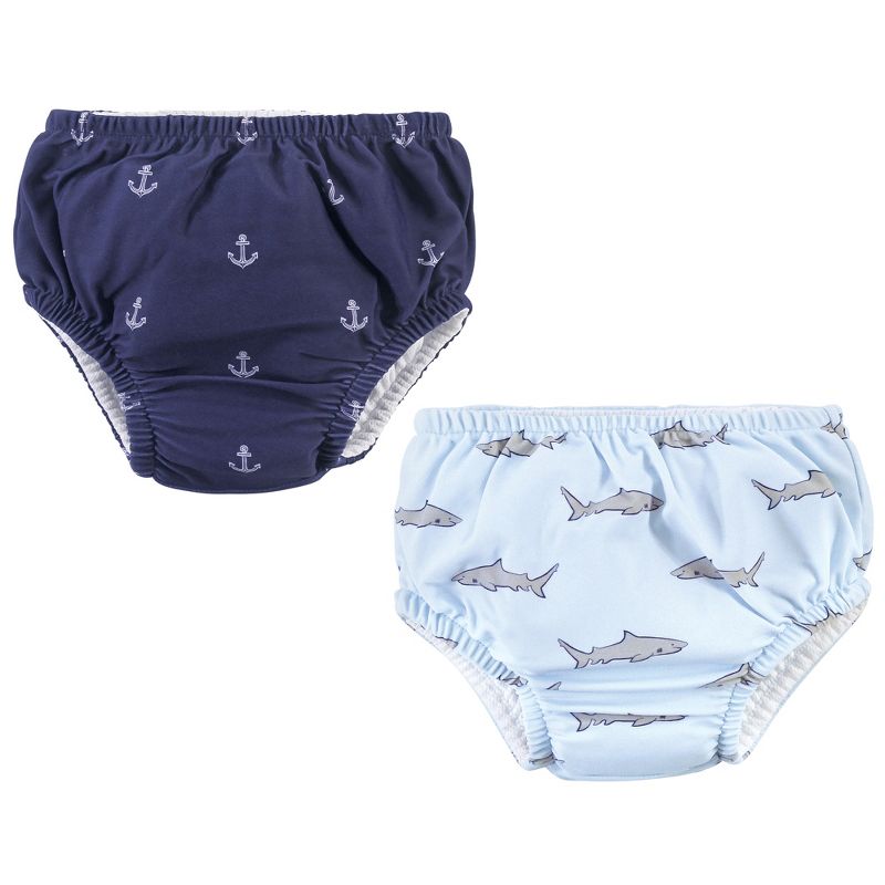 Hudson Baby Infant and Toddler Unisex Swim Diapers, Blue Gray Shark, 1 of 6