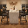 Counter Height Bar Stools  Armrests, Counter Height Bar Stools Set with Wood Back, Upholstered Seat - 4 of 4