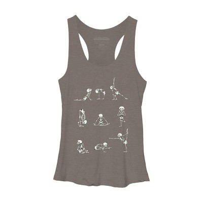 Women's Design By Humans Skeleton Yoga By huebucket Racerback Tank Top