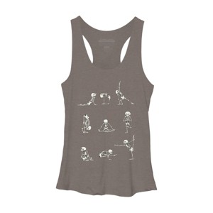 Women's Design By Humans Skeleton Yoga By huebucket Racerback Tank Top - 1 of 3