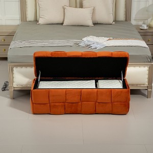 CAVINAS 40" Velvet Storage Ottoman Bench with Safety Hinges,Plush Footrest and End of Bed Storage Bench for Living Room and Bedroom - 1 of 4