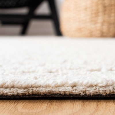 Elegant Light Beige 6' Square Hand-Tufted Wool Area Rug