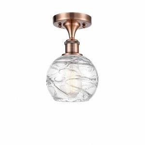 Athens Deco Swirl - 1 Light Semi-Flush Mount In Industrial Style-11 Inches Tall and 6 Inches Wide - 1 of 1