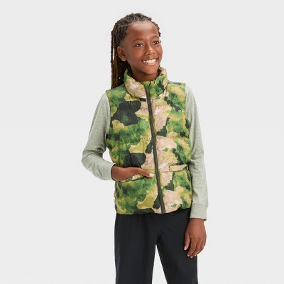 Boys' Puffer Vest  - All in Motion™ Olive Green M