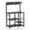 Aghana Digitals Industrial Gray Kitchen Baker's Rack with RGB Lighting, Charging Station, Glass - 3 of 4