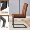 SAINTCY Set of 4 Brown Ergonomic Dining Chairs - Tech Fabric Upholstery with Comfort Sponge & Black Metal Legs - 3 of 4