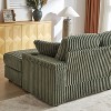 84-Inch Corduroy 3-Seater Sofa with 3 Back Pillows, 2 Toss Pillows, 2 Ottoman, 2 Storage Spaces and Cup-Holding Grooves - 4 of 4