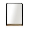 Metal & Glass Mirror with Mango Wood Shelf - Modern Rectangular Wall Mirror for Bathroom, Bedroom, Living Room, or Office - 2 of 4