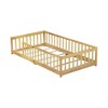 Whisen Twin Size Montessori Floor Platform Bed with Built-in Book Storage Rack on Headboard - 3 of 4