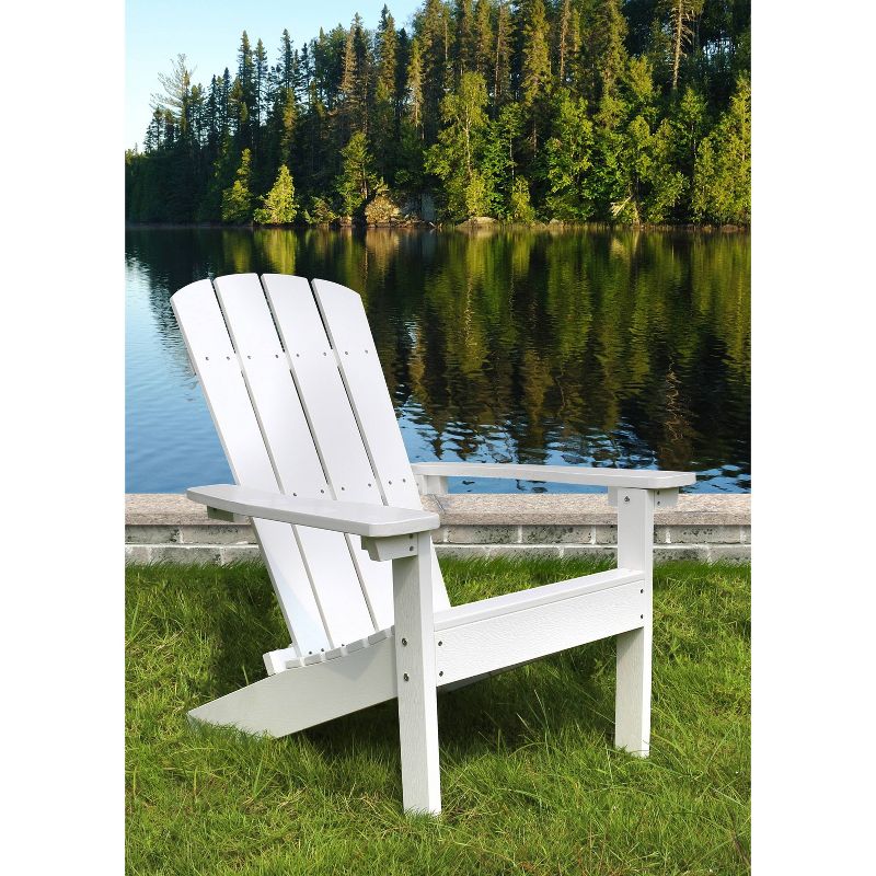 Lakeside Faux Wood Adirondack Outdoor Portable Chair White - Merry Products, 4 of 10