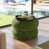 NicBex Nest 19.5" Low Round Upholstered Ottoman, White Fleeced Teddy for Living Room, Bedroom & Entryway - 2 of 4