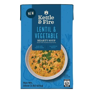 Kettle & Fire Gluten Free Lentil and Vegetable Soup - 16oz - 1 of 4