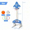 Costway 3-in-1  Kids Basketball Hoop  Adjustable Height Playset w/ Balls Blue - 4 of 4