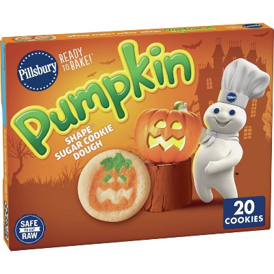 Pillsbury Ready-to-Bake Pumpkin Shape Sugar Cookie Dough - 9.1oz/20ct