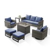 Buenhomino 7PCS Outdoor Patio Furniture Set,PE Wicker Patio Conversation Sets with 41" 50000BTU Fire Pit Table,Swivel Rocking Chairs Set - 2 of 4