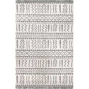 Nuloom Gretchen Geometric 5x8 Indoor/Outdoor Area Rug for Living Room Patio Deck Front Porch Kitchen, Light Grey - 1 of 4