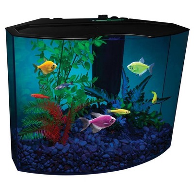 GloFish 5-Gallon Crescent Aquarium Kit with Blue LED Light