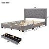 NicBex Queen Size Linen Upholstered Platform Bed with 3 Drawers for Adults/Boys/Girls - 3 of 4