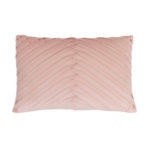 James Pleated Velvet Oversize Lumbar Throw Pillow Pink - Decor Therapy