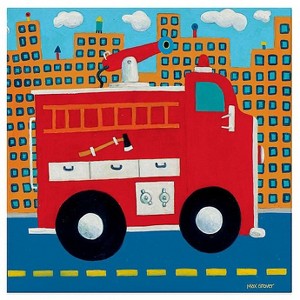Oopsy Daisy's Fire Truck Canvas Wall Art - Size 10x10 - 1 of 1