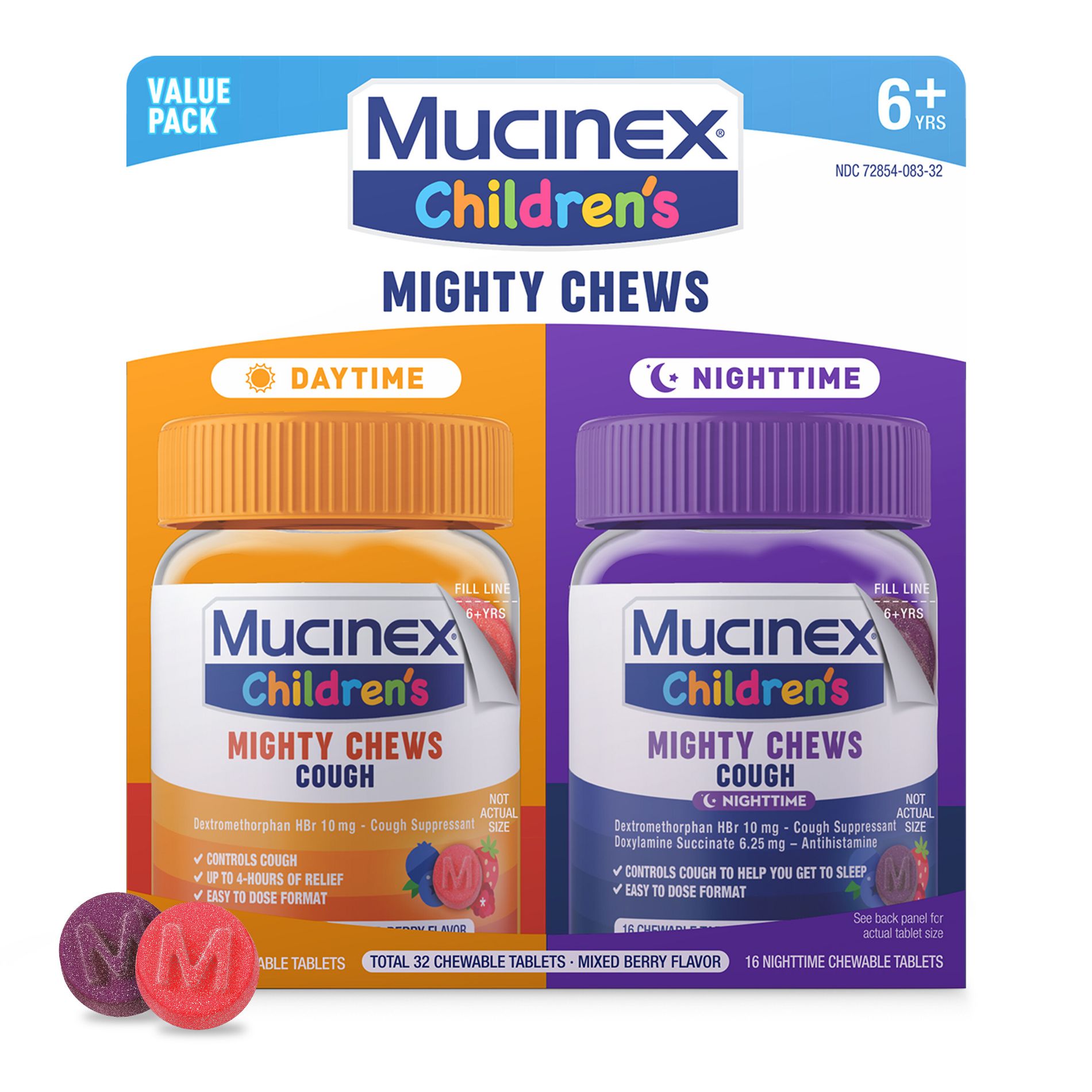 Mucinex Children's Cough Mighty Chews - Day/Night Combo - 32ct