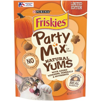 Friskies Pumpkin Party Mix Natural Yums Cat Treats - 6oz