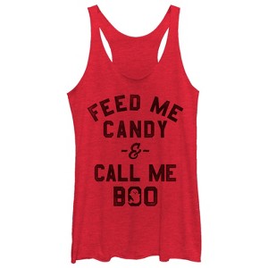 Women's CHIN UP Halloween Call Me Boo Racerback Tank Top - 1 of 3