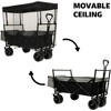 HTUTWOO Collapsible Wagon Cart with Canopy, 7" All-Terrain Wheels, Duty 480 lbs, Large Capacity for Camping, Shopping, Sports, and Garden Use - 3 of 4