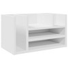 vidaXL Desk Organiser White 17.5x9.4x9.8" Engineered Wood - 2 of 4