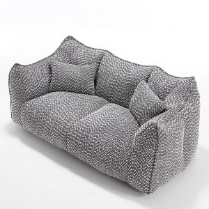 Soft Beanbag Chair with High Resilience Foam Core for Two People Square ...