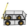 Grungis 40"H Heavy Duty Wagon Storage Cart,Shopping Cart with Metal Material,Utility Cart with Inflatable Tires for Camping,Shopping,Yellow+Black - 3 of 4