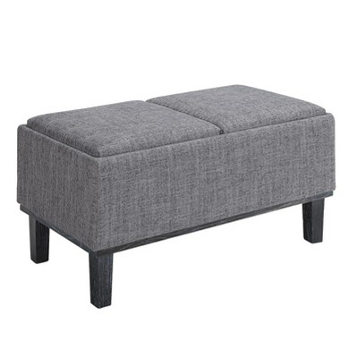 Brentwood Storage Ottoman Gray Fabric - Breighton Home