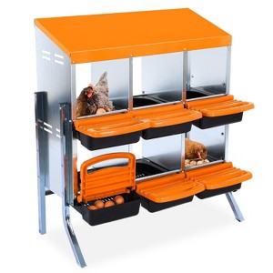 Chicken Nesting Box, Metal Nest Boxes for Chicken, Chicken Laying Box with Chicken Perch, Roll Away Nest Box for Chicken Coop - 1 of 4