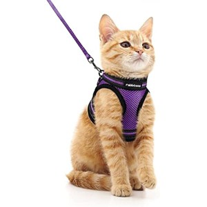 rabbitgoo Cat Harness and Leash Set for Walking Escape Proof, Adjustable Soft Kittens Vest with Reflective Strip  Vest, Purple, M - 1 of 1