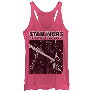 Women's Star Wars The Force Awakens Kylo Ren Distressed Racerback Tank Top - 1 of 3