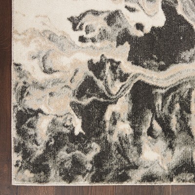 Cosmopolitan Chic Abstract Grey Synthetic 5' x 7' Area Rug