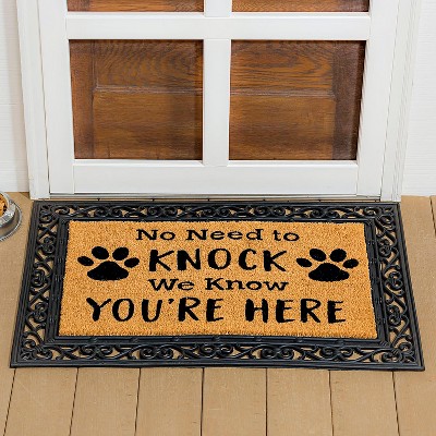 Evergreen No Need to Knock Indoor Outdoor Natural Coir Doormat 1'4"x2'4" Brown
