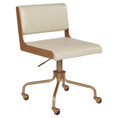 Davis 20.5-24.5" Modern Faux Leather Office Chair in Castillo Cream - Brant House