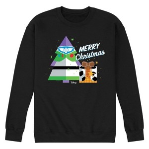 Men's - Toy Story - Woody and Buzz Merry Christmas Graphic Fleece Sweatshirt - 1 of 4