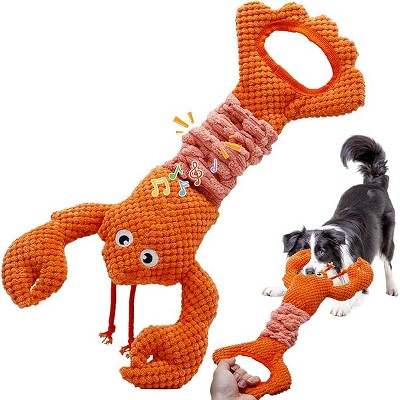 Plush Toys For Large Dogs, Tug of War Dog Toy Squeaky Dog Toys Interactive Lobster Puppy Toys with Crinkle Paper to Keep Them Busy