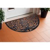 HomeRoots 18" X 30" Black Rubber Pineapple Outdoor Semi Circle Door Mat - 2 of 4