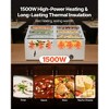 VEVOR Commercial Food Warmer, 1500W Electric Stainless Steel Steam Food Warmer with Lid, 6-Pan Fast Heating Countertop Buffet Bain Marie, Silver - 3 of 4
