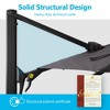 11 FT Cantilever Patio Umbrella, Round Outdoor Offset Umbrella with 360° Rotation & Tilt Adjustment without Base - Grey - 4 of 4